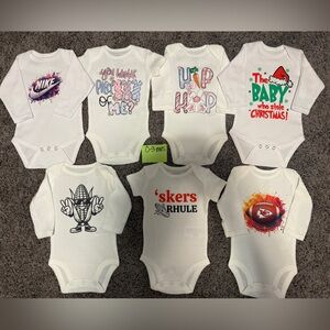 0-3 months baby White Bodysuit Collection